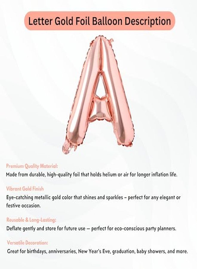 Flyloons Rose Gold Alphabet Letter Foil Balloons for Name I Birthday Decoration Items, Anniversary, Baby Shower, Bachelorette, Wedding, Farewell Create Your Own Customized Phrase - Image 4